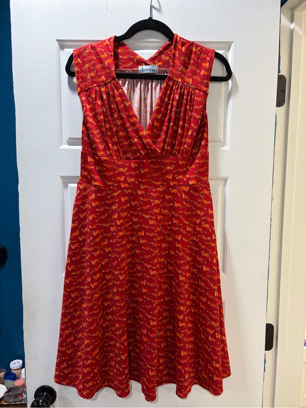 Karina dress with foxes NWOT